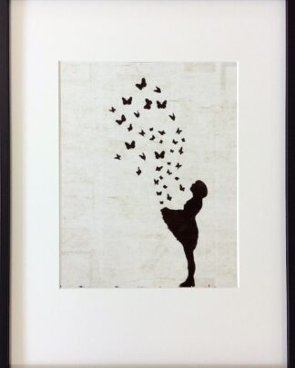 Banksy Mädchen mit rotem Ballon gerahmt